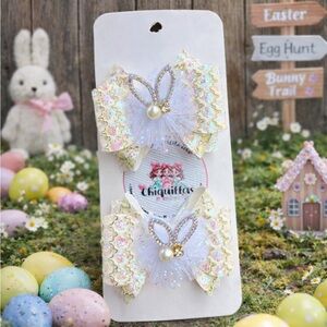 Handmade Easter Bunny Hair Bows